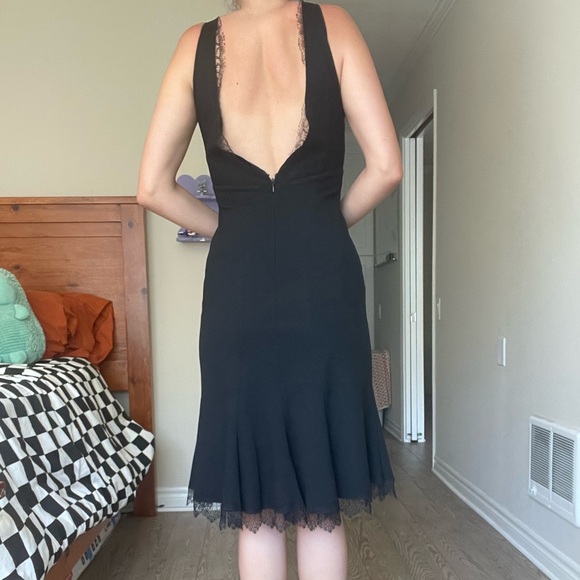 NWT - PF Paola Franzi little black dress w/lace trim - size 44(fits like an S/M) - Picture 4 of 9